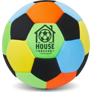 in The House Soccer Ball - Indoor Size 4 Padded Soccer Ball for Girls (Ages 3+), Boys (Ages 3+) & Adults - Bring Soccer Practice Home - Perfect for Juggling - Gift for Soccer Player Brilliant Bright
