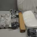 White Square Swivel Stool with Wheel for Work SPA Shop Massage Height-Adjustable and Cost-Effective Rolling Stool Chair with Back