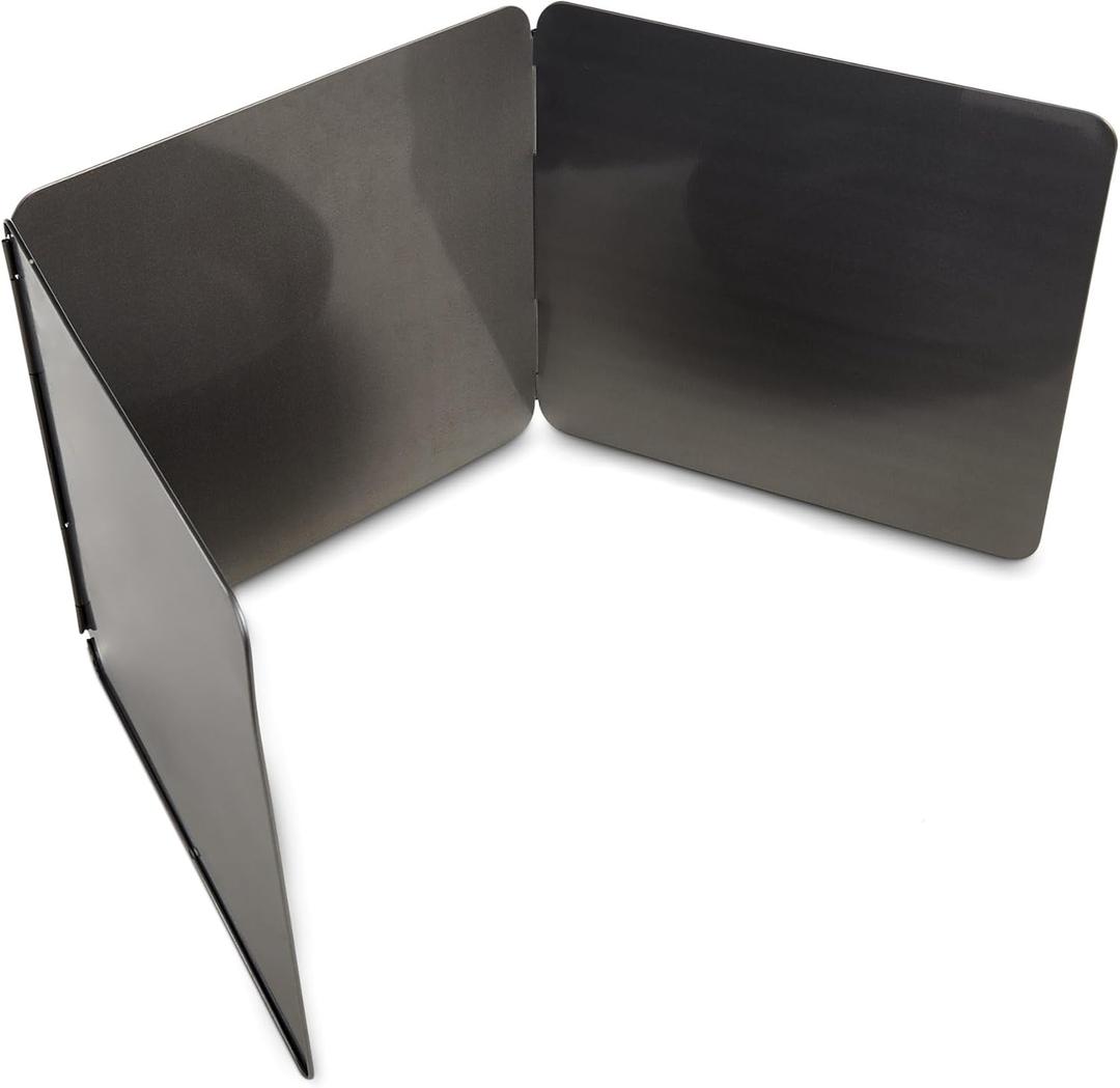 HIC Kitchen 3-Sided Splatter Guard, Non-Stick Carbon Steel, Heat Safe, Folds Flat For Storage, Fits Up To 10.5-Inch Pans And Bowls