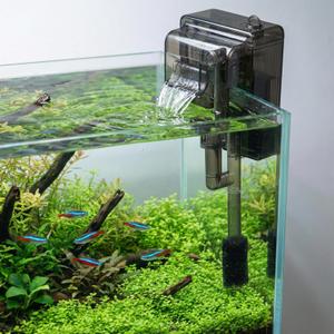 Slim Aquarium Filter 42 GPH Small Fish Tank Filter for 2.5 to 5 Gallon Tanks, Adjustable Flow Pre-Filter Sponge for Betta, Shrimp, Turtle Nano Reef Ideal Fish Tank Pump