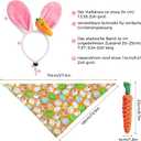 Dog Easter Costumes - Adorable Bunny Ears Headband Cute Dog Bandana Funny Carrot Shape Rope Teeth Cleaning Dog Chew Toys Gifts for Pet Puppy 4 PCS