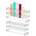 UNICRAFTALE 2 Set 12-Holes Acrylic Tests Tube Holder Rack Lab Supplies Rectangle Clear Tests Tubes Rack Round Holes Test Tube Holder for Test Tubes Chemistry Laboratory 6.29"x1.96"x2.75"