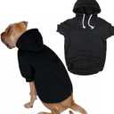 Blank Dog Sweatshirt Pet Hoodie for Puppy Small Dogs Doggie Clothes S (Black)