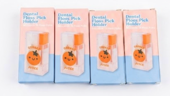 Orange Juice Box Floss Dispenser, Pack Of 4