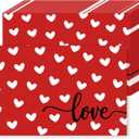 JarThenaAMCS 50 Sheets Valentine's Day Paper Placemat Love Heart Place Mat Red White Disposable Table Mat for Party Dinner Table, 11 x 17 Inch