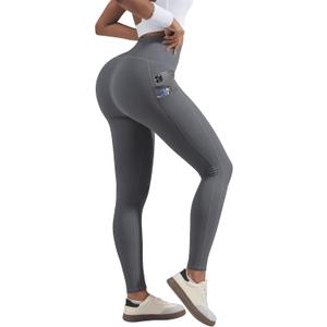 Postropaky Women's Fleece Lined Waterproof Leggings, High Waisted Winter with Zipper Pockets (XXL)