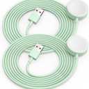 2Pack Green for Apple Watch Charger USB Magnetic Wireless Fast iWatch Charger Portable Compatible with iWatch Ultra/Series 9/8/7/6/SE/SE2/5/4/3/2/1-[3.3FT]