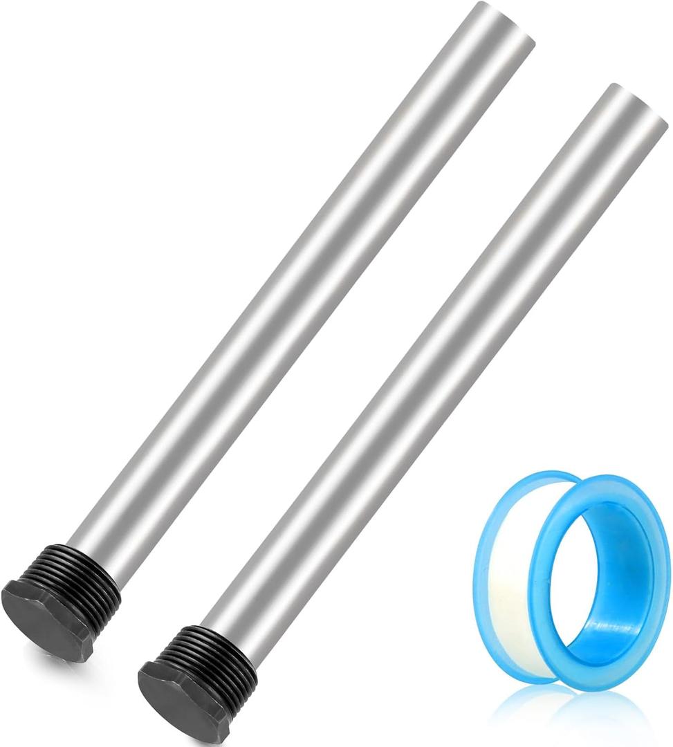 RV-5 2PCS RV Water Heater Anode Rod, 9.25"L x 3/4" NPT Magnesium Anode Rod for RV Water Heater with Wrap Teflon Tape