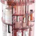 Jiavarry 360 Rotating Makeup Organizer with Lipstick Slots, 8 Adjustable Layers Spinning Skincare Organizers, Large Capacity Desk Storage, Carousel Cosmetic Shelf for Vanity Bathroom Countertop