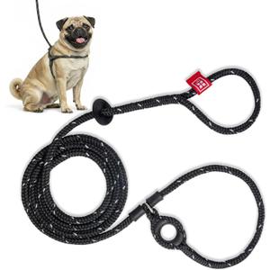 Harness Lead No Pull Dog Harness and Leash Set, Anti Pull Dog Harness for All Breeds and Sizes, One-Piece Cushioned Rope Design Safely Prevents Escaping and Pulling (Small/Medium, Black/Reflective)