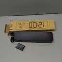 Digital Clock Large Display, Alarm Clock for Living Room Office Bedroom Decor, LED Corded Electric, Date Temp Display Wall Clock, Automatic Brightness Dimmer Smart Cool Modern Desk Accessories Black