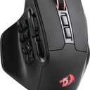 Redragon M811 PRO Wireless MMO Gaming Mouse, 15 Programmable Buttons RGB Gamer Mouse w/Ergonomic Natural Grip Build, 10 Side Macro Keys, Software Supports DIY Keybinds & Backlit (Black)