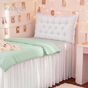 Threehoney Extra Large Plush Tufted College Headboard Dorm Bed Headboard Pillow 39.4 x 35.4 x 3.2 Inches Support Reading Backrest Back Freshman College Dorm Room Supplies (White)