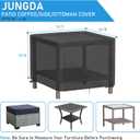 Outdoor Ottoman Cover Square, 26 Inch Waterproof Patio Ottoman Cover, Heavy Duty Outdoor Side Table Furniture Covers - 26 x 26 x 18 Inch