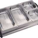 MegaChef Stainless Steel Housing Easy Clean Buffet Server & Food Warmer With 4 Sectional Trays
