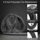 8.5 Inch Tire & Inner Tube, 50/75-6.1 Scooter Replacement Tire for Gotrax Gxl V2/XR Xiaomi M365/Pro/1S Electric Scooter, 8 1/2 X2 Thicker Inflatable Front and Rear Replacement Wheels (1 Set), 8.5x2 Tire & Inner Tube