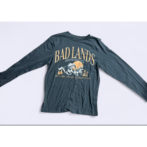 Bad Lands South Dakota Long Sleeve T-Shirt Men Size Small Gray