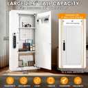 27.5" Tall White Biometric Wall Safe Between 16" Stud | 33% Larger Capacity