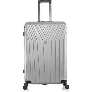 InUSA VASTY Luggage with Spinner Wheels | Durable Lightweight Hardside Suitcase, Travel Bag with Handle and Trolley, 28-Inch Large Checked Luggage | Grey