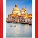 wyooxoo 12x18 Picture Frame Red Solid Wood Photo Frames Display Pictures 10x14 with Mat or 12x18 Without Mat Colorful Frame For Tabletop Display or Wall