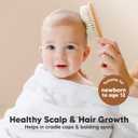 Wooden Baby Hair Brush for Toddler Girls, Boys - Cradle Cap Brush for Babies, Soft Goat Bristles, Perfect Gentle Scalp Newborn Comb for Infant, Girls, Boys, Bath Essentials(Walnut, Regular)