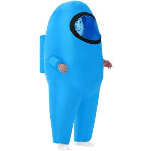 Servllcell Inflatable Costume for Adult,Halloween Costumes Funny Blow Up Space Suit Costumes,Cosplay Party Game Fans (Yhy-blue), 63 - 74 inches