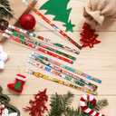 Christmas Pencils Xmas Wood Pencil with Eraser Snowman Pencils Santa Elk Assorted Christmas Stationery Pencil, 8 Styles(72)