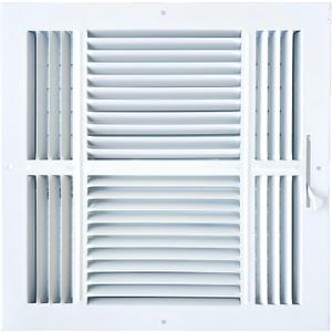 12"x 12" (Duct Opening Size) 4-Way Stamped Face Steel Ceiling/sidewall Air Supply Register - Vent Cover - Actual Outside Dimension 13.75" X 13.75"