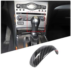 Center Console Gear Shifter Knob Hand Brake Cover Compatible with Infiniti G37 G35 G25 Q40 FX35 FX37 FX50 QX70 QX56 EX35 EX37 EX25 QX50/Nissan Patrol 2013-2018 Accessories (Carbon Fiber Pattern)