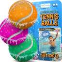 ArtCreativity Tennis Balls Water Splash Toys - Set of 3 - Spongy Bath Toy for Kids - Vibrant Colors with 3 Different Ball Designs - Bathtub Toy for Fun in The Tub - Kids Pool Toys & Pool Accessories