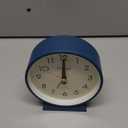 Tinload 4.5" Battery Operated Analog Alarm Clock, Small Silent Bedside Desk Clock with Night Light, Blue