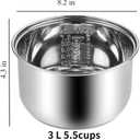 Compatible for Zojirushi NS-TSC10 Multi-Cooker Replacement Inner Po (5.5cups) 304 Stainless Steel Rice Cooker Inner Bowl