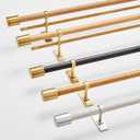 Shower Curtain Drapery Rod 28in each Rod (White and Gold)