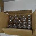 18 Pack, 2 oz Small Clear Glass Bottles w/ Lid & 4 Stainless Steel Funnels - 60ml Boston Sample Bottles - Mini Travel Essential or Decorative Bottles for Potion, Juice, Wellness, Ginger Shots, Whiskey