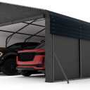 GarveeLife 20 ft x20 ft x13 ft Enclosed Metal Carport for 2 Cars, Heavy Duty Steel Frame for All Weather, Permanent Shelter for Boats, Full-Sized Pickup Trucks, and Tractors, N.W. 1,000 LBS