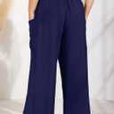 SEKINO Women's Plus Size Wide Leg Palazzo Pants High Waisted Boho Loose Casual Pant Flowy Beach Trousers with Pockets (XXL)