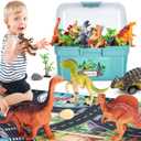Kiddiworld Dinosaur Toys for 3 4 5 Year Old Boys Gifts, 25 Pieces Dinosaurs Toys for Kids 3-5-7, Dino Figures Activity Play Mat Christmas Birthday Gifts for Girls Toddler Toy Age 2-4