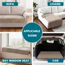 Turquoize Dog Couch Cover Non Slip Chenille Sofa Cover for Dogs Thick Soft Pet Couch Covers for Sofa Washable Couch Cushion Covers for Pets Fuzzy Sofa Furniture Protector (35" x 74", Taupe)