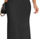 ZESICA Women's 2025 Summer Spaghetti Straps Maxi Dress Sleeveless Square Neck Lightweight Long Beach Dresses (Medium, Black)