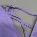 Daci Women Plus Size Triangle Bikini Sets Two Piece Double Straps Halter Swimsuit Side Tie String Sexy Bathing Suits Lavender XL