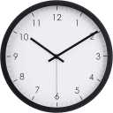 Classic 12", Easy to Read, Silent Non Ticking, Battery Operated, Round Wall Clock, Black