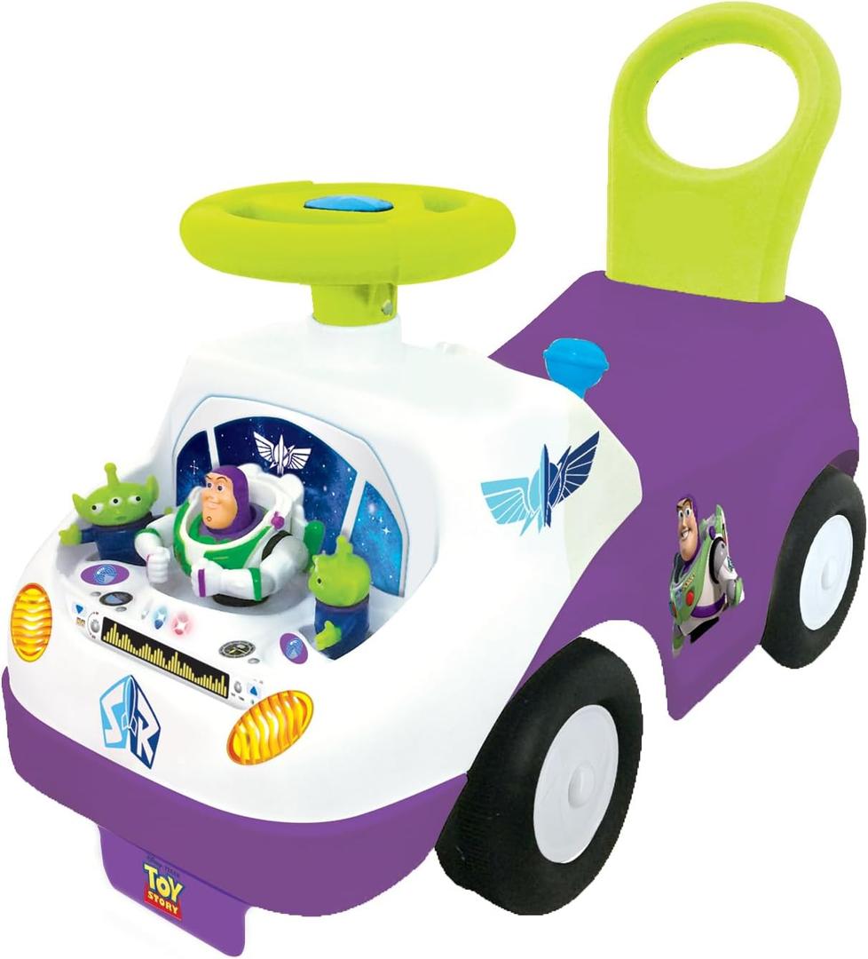 Kiddieland My First Buzz Ride-On Toddler Toy with Music, Flashing Lights, Interactive Dashboard, Foot-to-Floor Design, Sturdy Construction, Ages 2+, Medium