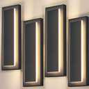 4 Packs Modern Exterior Lighting Fixtures, Black LED Outdoor Porch Wall Light, 16 in Long Outside Lights for House, Front Door, Patio, Waterproof Outdoor Sconce Lights, 3000K Warm White 12W (15.7IN(40CM)-4 PCS)