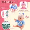Halloscume 7 Inch Mini Baby Mini Reborn Doll Vinyl Full Body Lifelike Dolls Baby with Weighted Cloth Reborn Gift Set for Kids, Gifts for Christmas Kids(4 Pcs,Summer)