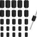 25Pcs Clip-on Ferrite Core Bead Rings EMI/RFI Noise Suppressor for 3.5mm/ 5mm/ 7mm/ 9mm/ 13mm Diameter Cable, Black