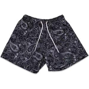 Men's Paisley Graphic Basketball Shorts Summer Gym Workout Traning Shorts Casual Streetwear (Black, M)