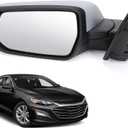 Left Driver Side Door Mirror Assembly Replace for 2016-2022 Chevy Malibu, with Power Glass Adjustment, Heated Mirror Glass, Turn Signal Light, Manual Folding and Paint to Match (Left, 7 Pins)