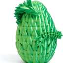 Dragon Egg - Gold Mix Green - Surprise Egg with Flexible Dragon, 3D Printed Gift, Articulated Dragon Egg Fidget Toy, Figurine Decor (12 Dragon)