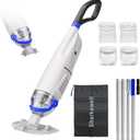 Upgraded Cordless Pool Vacuum with Telescopic Pole, 60 Min Powerful Suction & Transparent Head, Rechargeable Handheld Cleaner for Above Ground Pools, Inground Pools, Hot Tubs and Spa