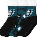 FOCO Women's NFL Team Logo Fan Footy 3-Pack Slipper Socks, One Size